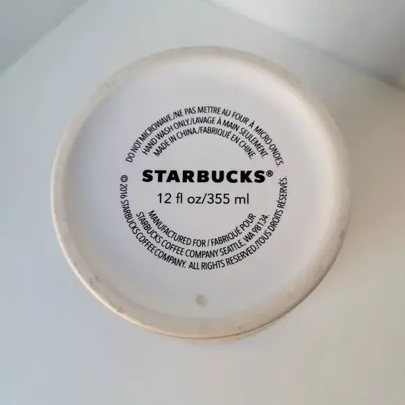 Starbucks 12 Oz Mermaid Tattoo Floral Ceramic Tumbler Travel Mug Blue Siren 2016 - Picture 4 of 6